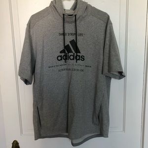 adidas Three Stripes Life Short Sleeve Hoodie